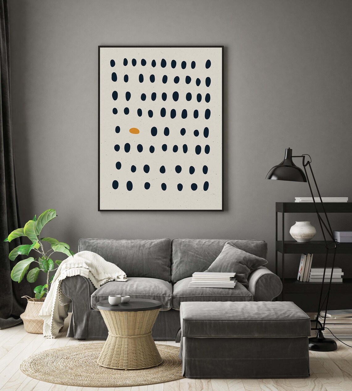 Black White Yellow Poster Abstract GICLÉE Prints Etsy