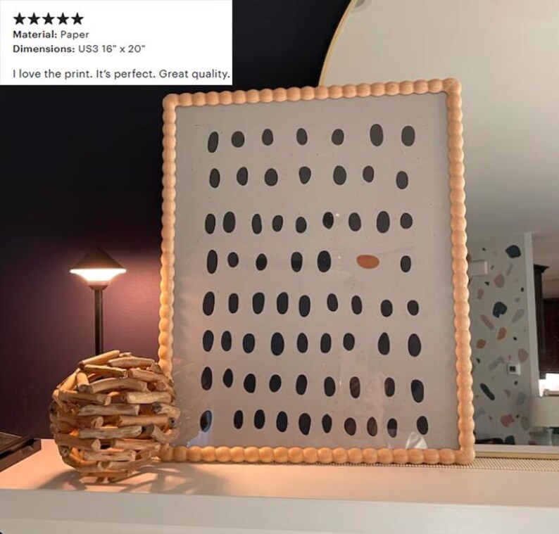 Abstract Giclée Print: Minimalist Black and White Dots Poser, Scandinavian Wall Art immagine 10