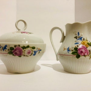 Vinage JL Menau Sugar and Creamer  Floral Sugar and Creamer