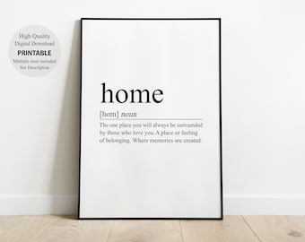 Home Definition, PRINTABLE Art,  wall art, wall decor, home decor, Printable quote, Digital Print, Printable wall art, Home Definition Print