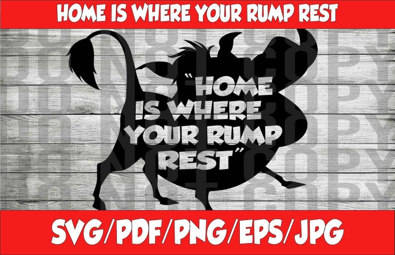 LION KING SVG Pumba Quote home is where your rump rest Etsy