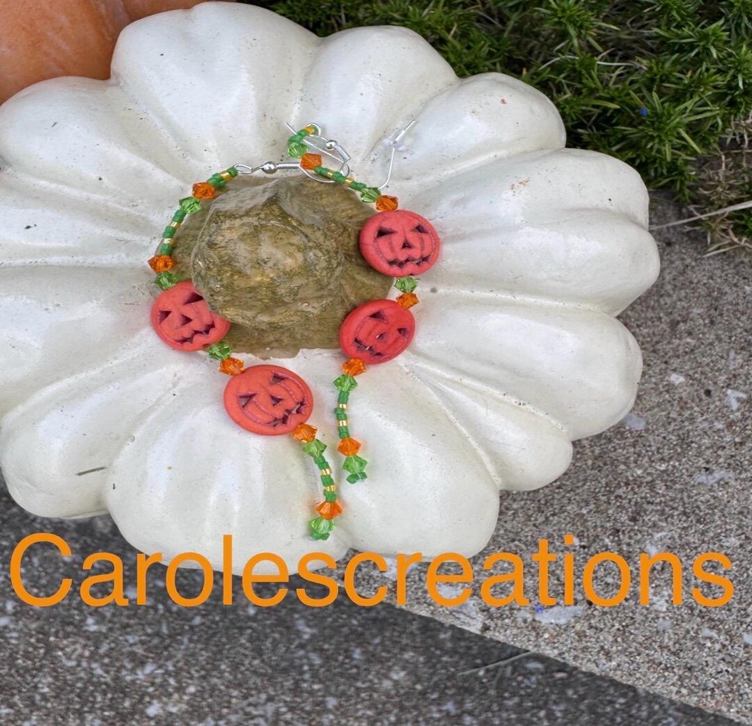 Halloween Pumkin Earrings - Etsy