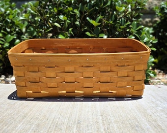 Vintage Longaberger 1999 Vanity Basket W Protector Medium Basket Slanted Storage