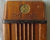 ca 1940 StromBecker Dollhouse Walnut Console Radio - 1 12 Scale