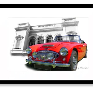 Austin Healey 3000, Classic British Sports Car, Digital Print for all types of printing.