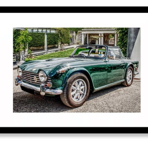 Triumph at the Roman Gardens, Triumph TR5, Classic British Car, Sports Car, Digital Print, Wall Art,