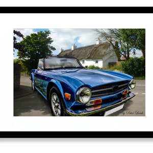 Triumph TR6 in the Countryside, Digital Download of a piece of Wall Art showing a Classic British Sports Car from the 1970s