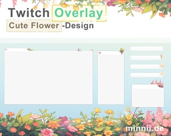 CUTE FLOWER - Twitch Stream Overlay - Mega Pack!