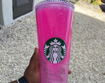 Starbucks glitter l Starbucks Snowglobe cup | 24 Oz Cold Cup | Starbucks Snowglobe Tumbler