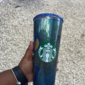 Butterfly Starbucks glitter Starbucks Cup l Starbucks Snow globe | 24 Oz Cold Cup | Starbucks Snow globe Tumbler