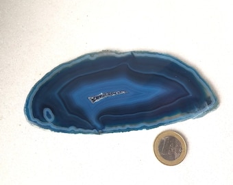 Blaue Achatscheibe 13,5 x 6cm, Heilstein