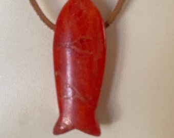 Schaumkoralle-Anhänger, Fisch ca. 4,5cm, rot