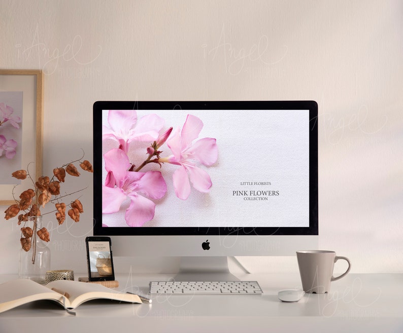Download Styled iMac Mockup on a desk Computer Mockup Boho Styled | Etsy