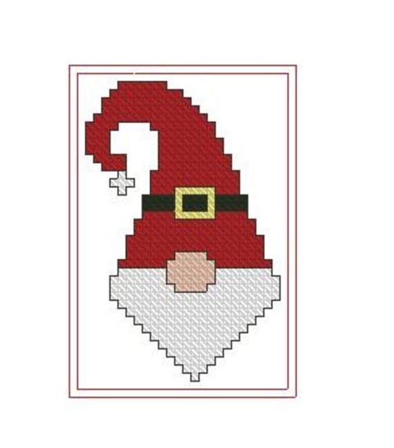 Crafts Ornaments Card Making Chart Purple Heart Gnome Cross Stitch Pattern PDF Pattern
