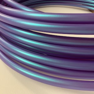 Aro de hula hula de polipropileno, color morado Poseidon, metálico, plegable, de 5/8 o 3/4