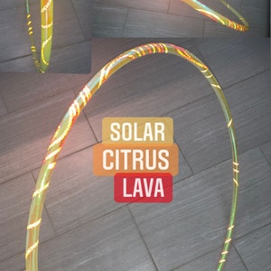 Solar Citrus Lava Reflective 5/8” or 3/4” Polypro Collapsible Hula Hoop ™ with Crystal Clear Protection Tape