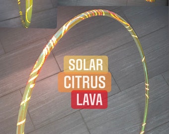 Solar Citrus Lava Reflective Hula Hoop: Polypro Collapsible Signature Design