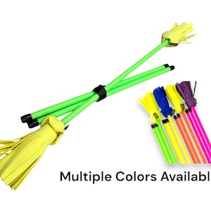 Z-Stix Professional Juggling Flower Sticks-Devil Sticks and 2 Hand Sticks, High Quality, Beginner Friendly - Neon Series Kids / Glow in The Dark