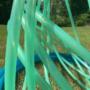 Polypro Hula Hoop - Mint Green - UV Stardust Glitter Gloss Mint - 5/8” or 3/4" Collapsible