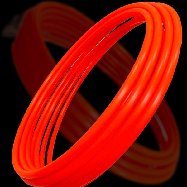 Polypro Hula Hoop - UV Reactive Red (Fire Orange) - 1/2”/  5/8" / 3/4” Collapsible