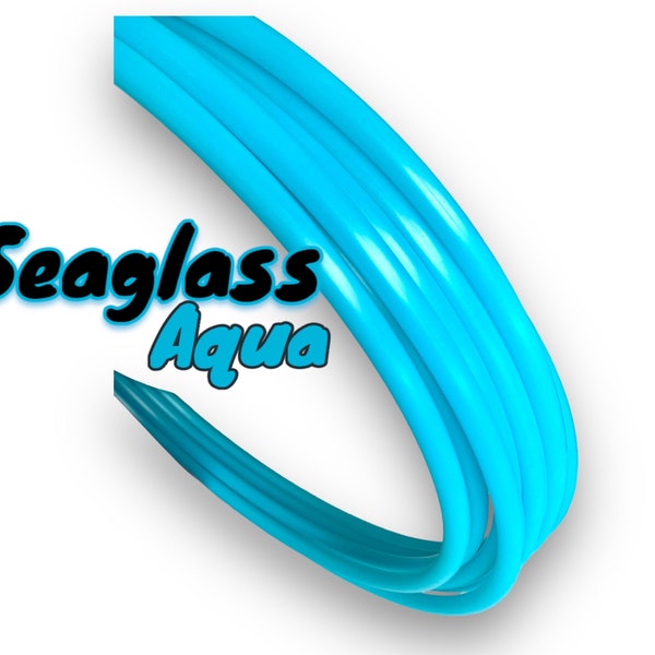 Polypro Hula Hoop - UV Reactive Aqua Seaglass Blue 1/2” / 5/8” / 3/4” Collapsible
