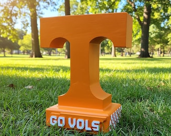 Tennessee Volunteers Big Orange Power T Garden, Patio, and Porch Stone Statue for Home Decor