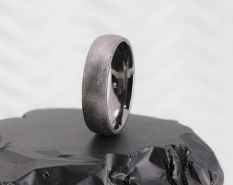 Ice matt finish Tantalum Wedding Band, 3 to 8mm Wide, Comfort Fit with FREE Engraving! Wedding Ring
