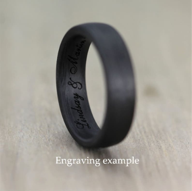Carbon Fiber Ring in a Choice of Widths With FREE Engraving. Etsy