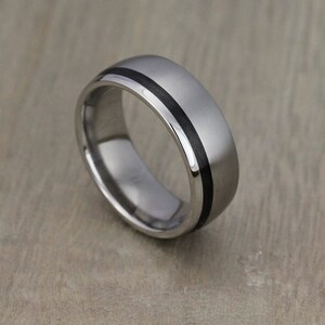 Titanium & Carbon Fiber Wedding/Engagement Band with Free Engraving! Black Carbon Fibre wedding ring, 5 to 8mm widths