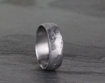 Textured Tantalum Wedding Band, 5, 6 or 7mm Wide, Comfort Fit with FREE Engraving! Wedding Ring