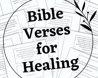 27 Healing Bible Verses, Bible Verses for healing, Bible Scripture that heals, Bible Memorization Cards, Christian Gifts