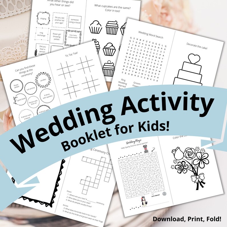 Wedding Activity Book for Kids Kid Wedding Activity Book Kid image 1