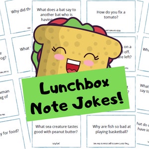 Lunchbox Note Jokes, Lunchbox Notes for Kids, Jokes for Kids, Funny Dad Jokes, Family Jokes, Joke Notes