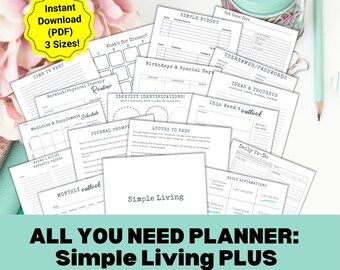 Tonårs- och mellanstadieplanerare: Utskrivbar journal, budget, affirmationer (PDF)