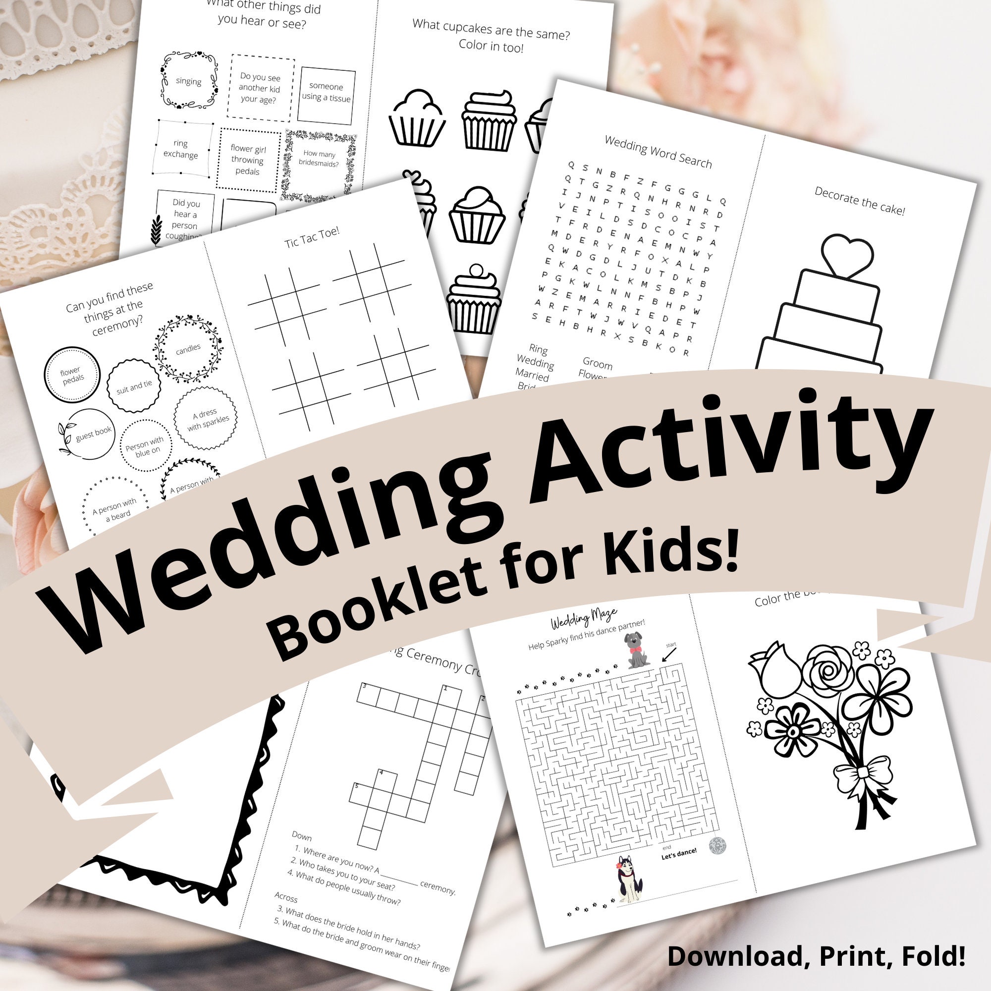 Wedding Activity Book for Kids, Kid Wedding Activity Book, Kid ...
