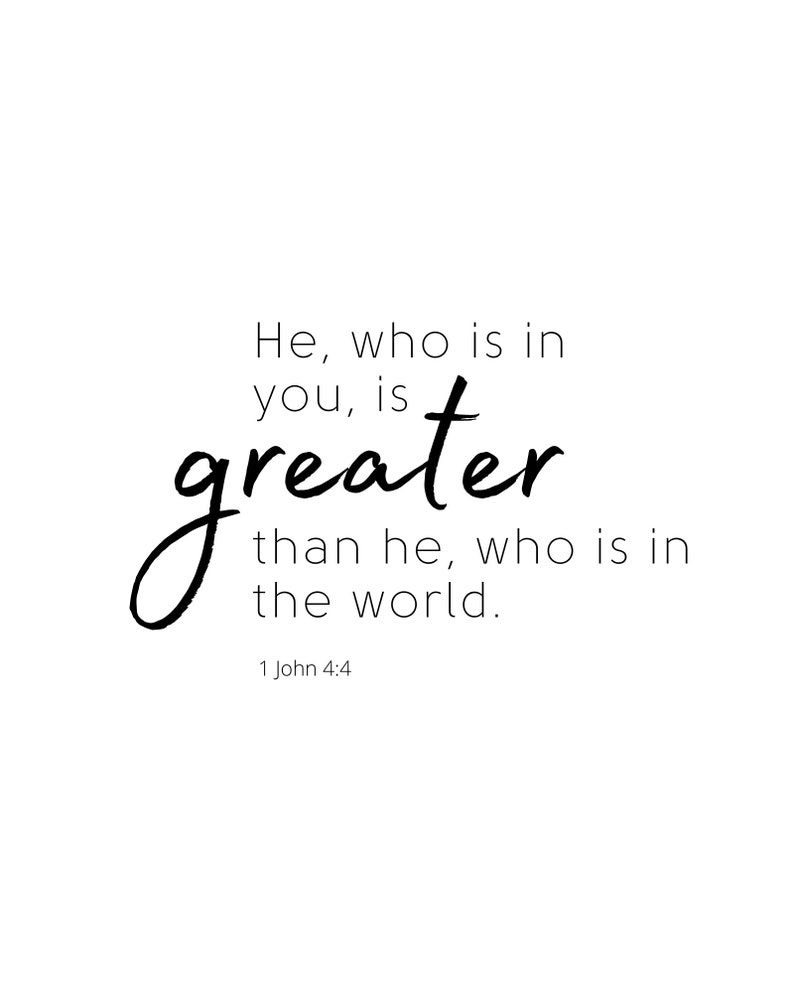 1 John 4:4 Printable Home Décor Wall Art Minimalist Decor - Etsy