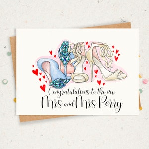 Sra. e Sra. Casamento Cartão Comemorativo | Cartão de casamento do mesmo sexo | Casamento LGBTQA+ |