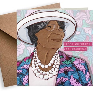 Cartão de Dia das Mães | Cartão de Aniversário de Mulher Negra Mais Velha | Cartão de Vovó | Cartão de Mulher Mais Velha | Cartão de Felicitações Negra | Cartão de Aniversário