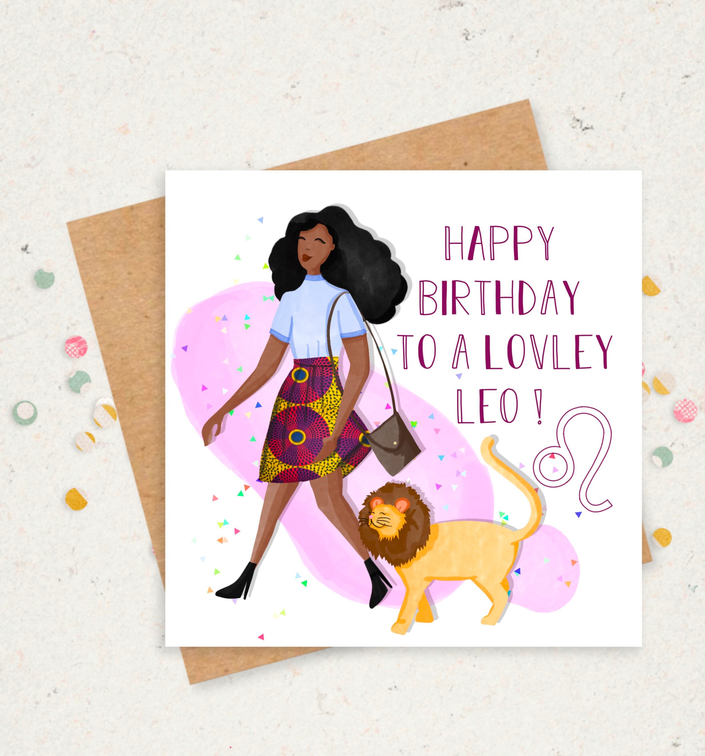 Personalised Leo Zodiac Birthday Card Leo Card Starsign Etsy UK