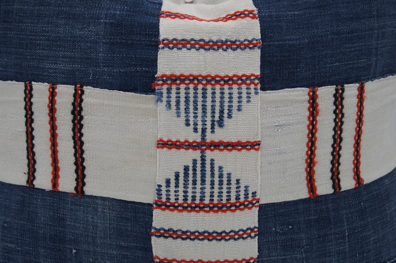 Medium colored Indigo and mud cloth handmade pillow cover