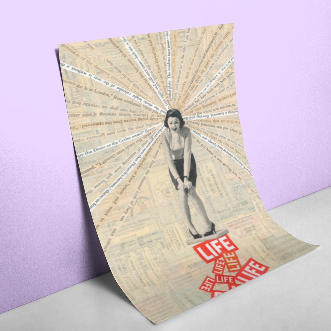 Poster Print of Original Collage 24X36 UNFRAMED Large Etsy