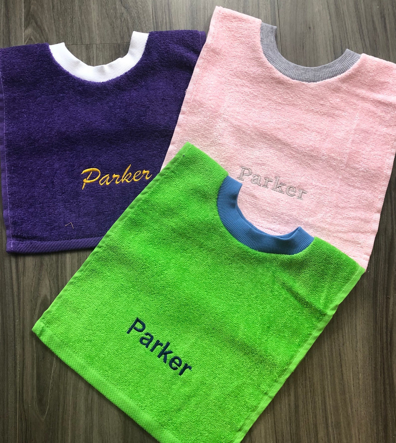 Kids VARIETY PACK 3/5/10 Personalized Pullover Bibs,hemmed,boy Baby