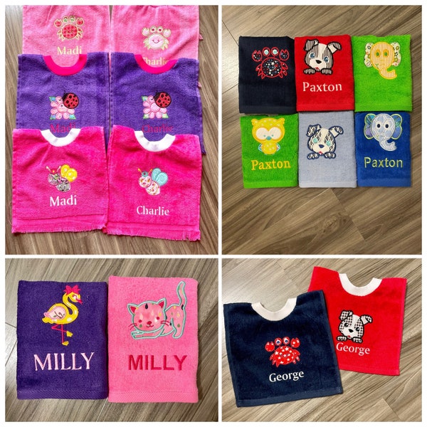 Kids Fringed Personalized Pullover Bib,Boy Baby, Baby Girl,Toddler Towel Bib,Appliqued Handmade Coverall Bib, Boy Baby Shower Gift,Unisex