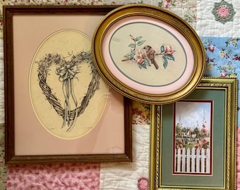 Vintage Cottage Wall Art Set of 3