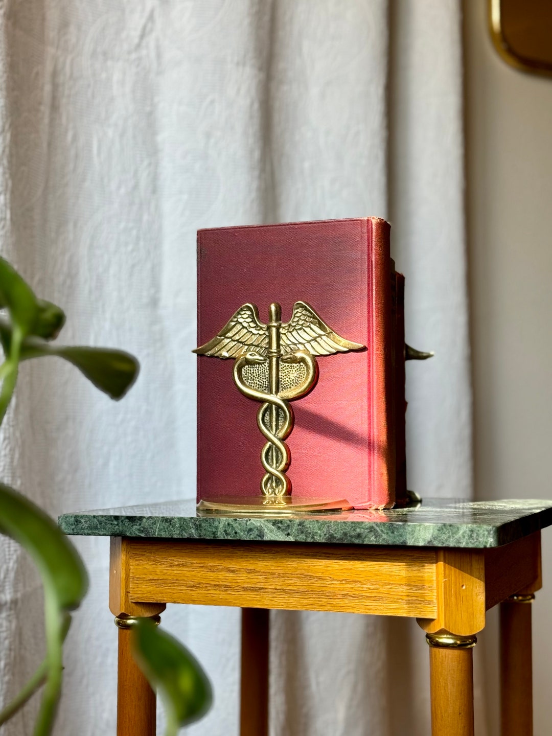 Vintage Snakes Brass Bookends Greco Roman Intertwined Snakes Etsy