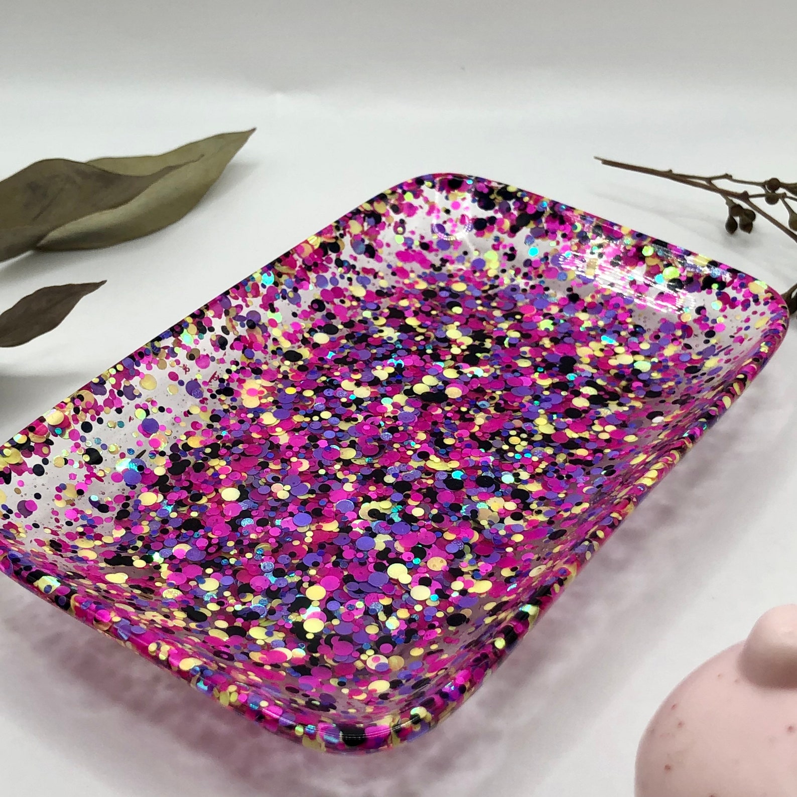 Retrò Flair Glitter Soap Dish / Epoxy Resin Soap Dish 5x3 Etsy