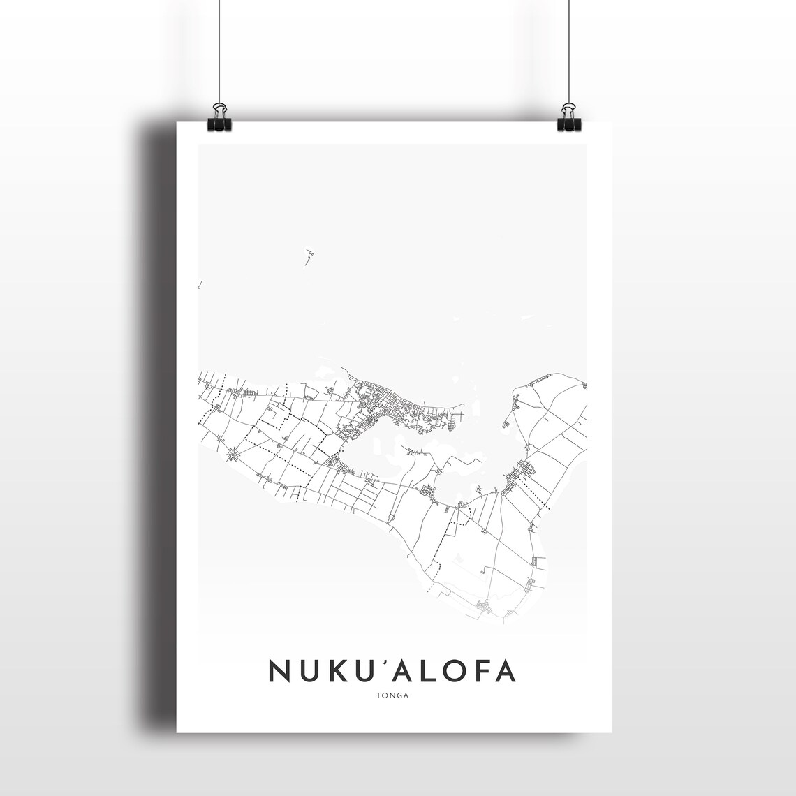 Nuku Alofa map Nuku Alofa Tonga city map print map poster Etsy
