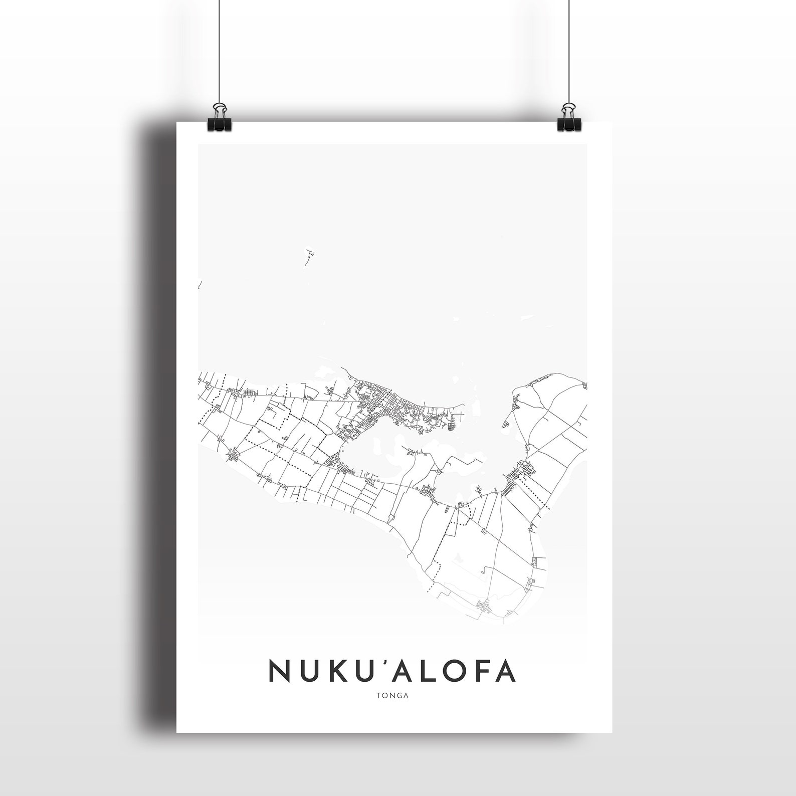 Nuku Alofa map Nuku Alofa Tonga city map print map poster Etsy