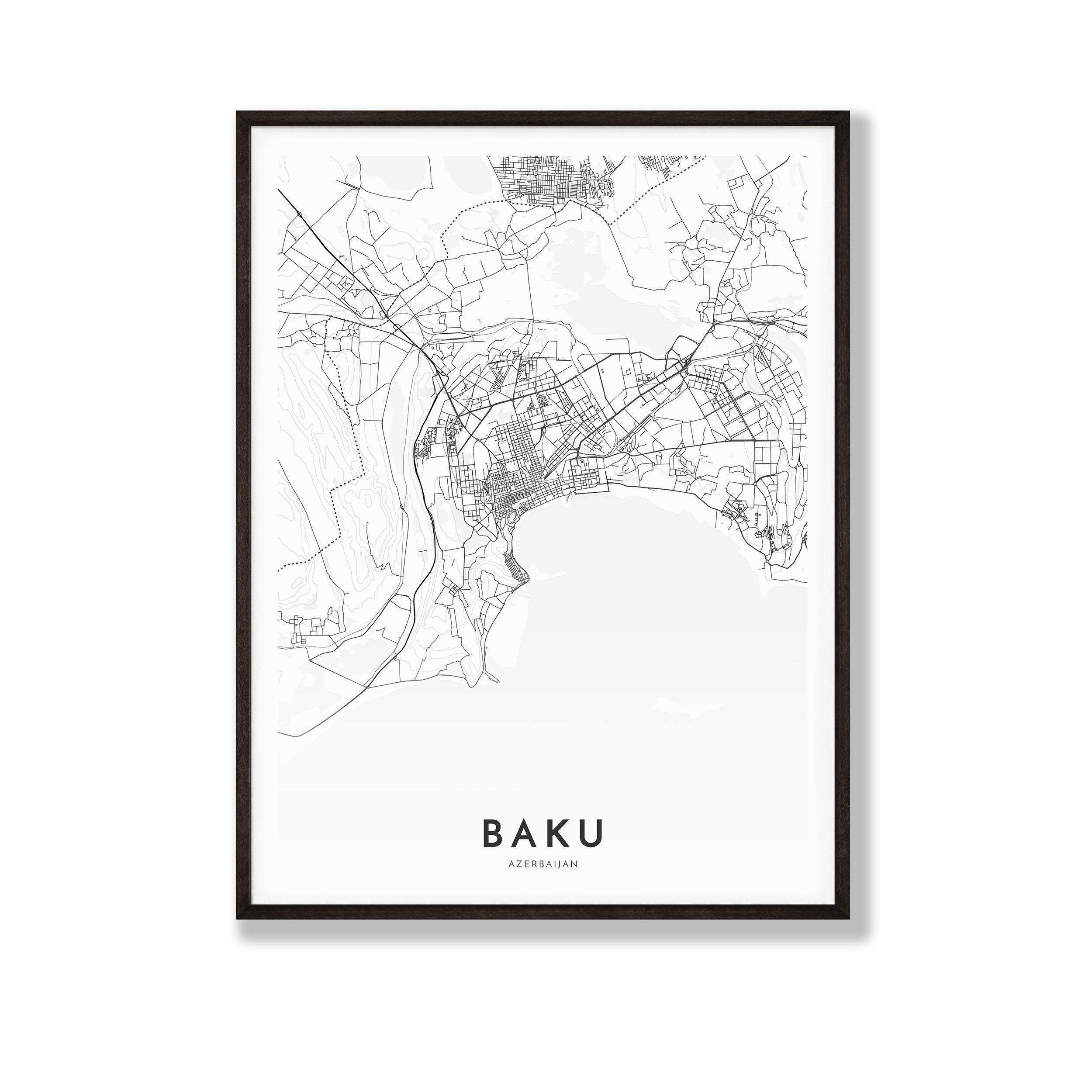 Baku Karte Baku Aserbaidschan Stadtkarte drucken Karte | Etsy
