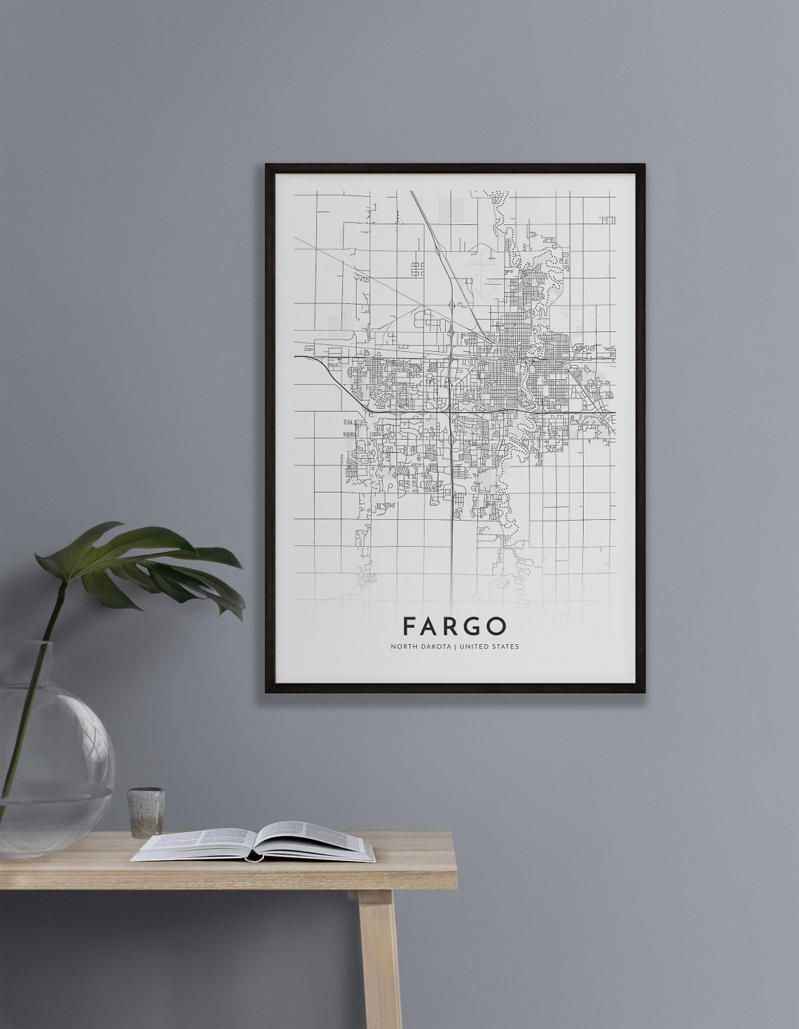 Fargo Karte Fargo North Dakota Stadtkarte drucken Karte | Etsy